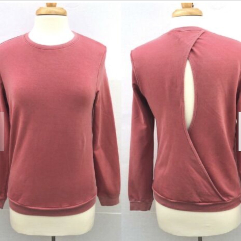 Shore USA pink cotton keyhole back top SZ LG